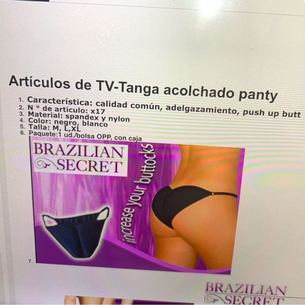 - *NEW * BRAZILIAN SECRET  Panty  has Anatomical Enhances your Body  Size L